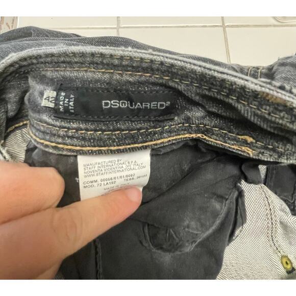 Dsquared2 Gray Coal Miner Selvedge Jeans Size 42 US 6 28 Cuffed Selvege - Picture 10 of 11